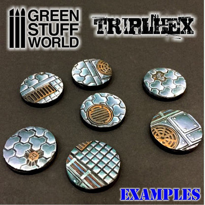 Green Stuff World Rolling Pin Triple Hex Pattern for modeling and Dioramas 1161 - Cobbco