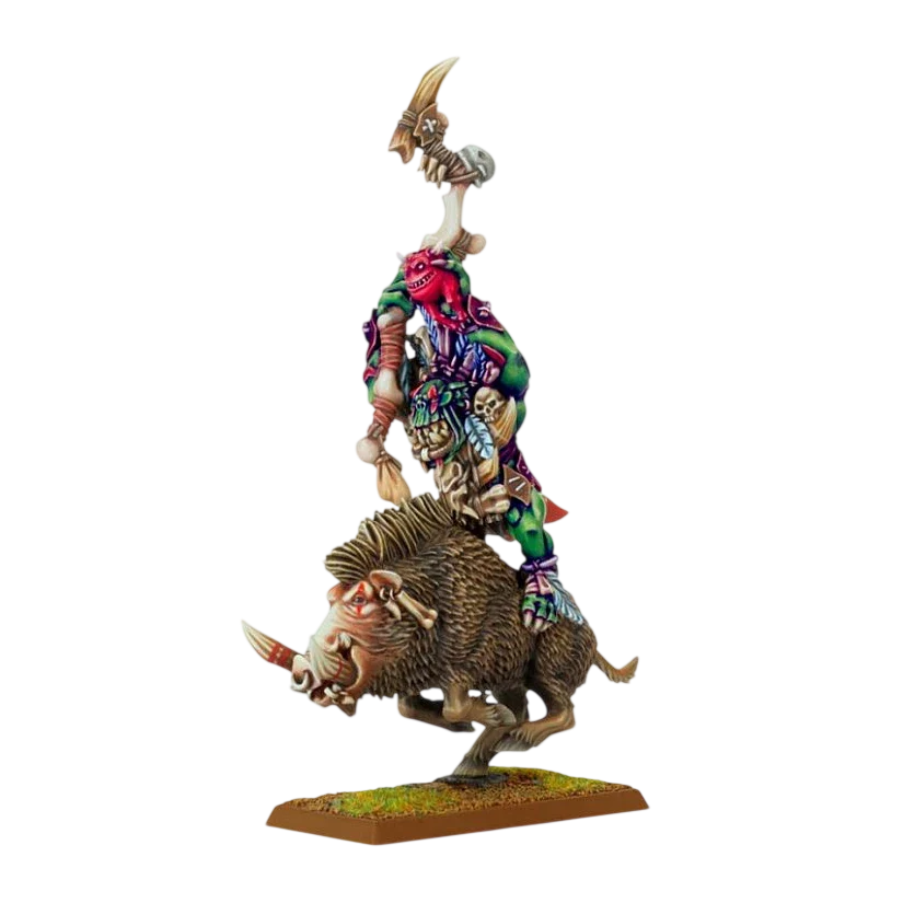Savage Orc Great Shaman on War Boar (Unpainted) (Assembled)