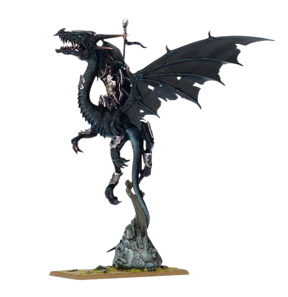 Sorceress on Black Dragon (Custom Painted) (Assembled) from Age of Sigmar