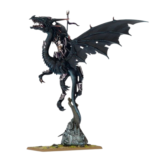 Sorceress on Black Dragon (Custom Painted) (Assembled)