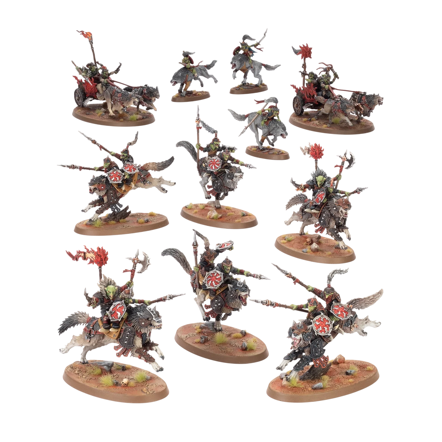 Spearhead: Gloomspite Gitz – Snarlpack Huntaz (Unpainted) (Assembled)