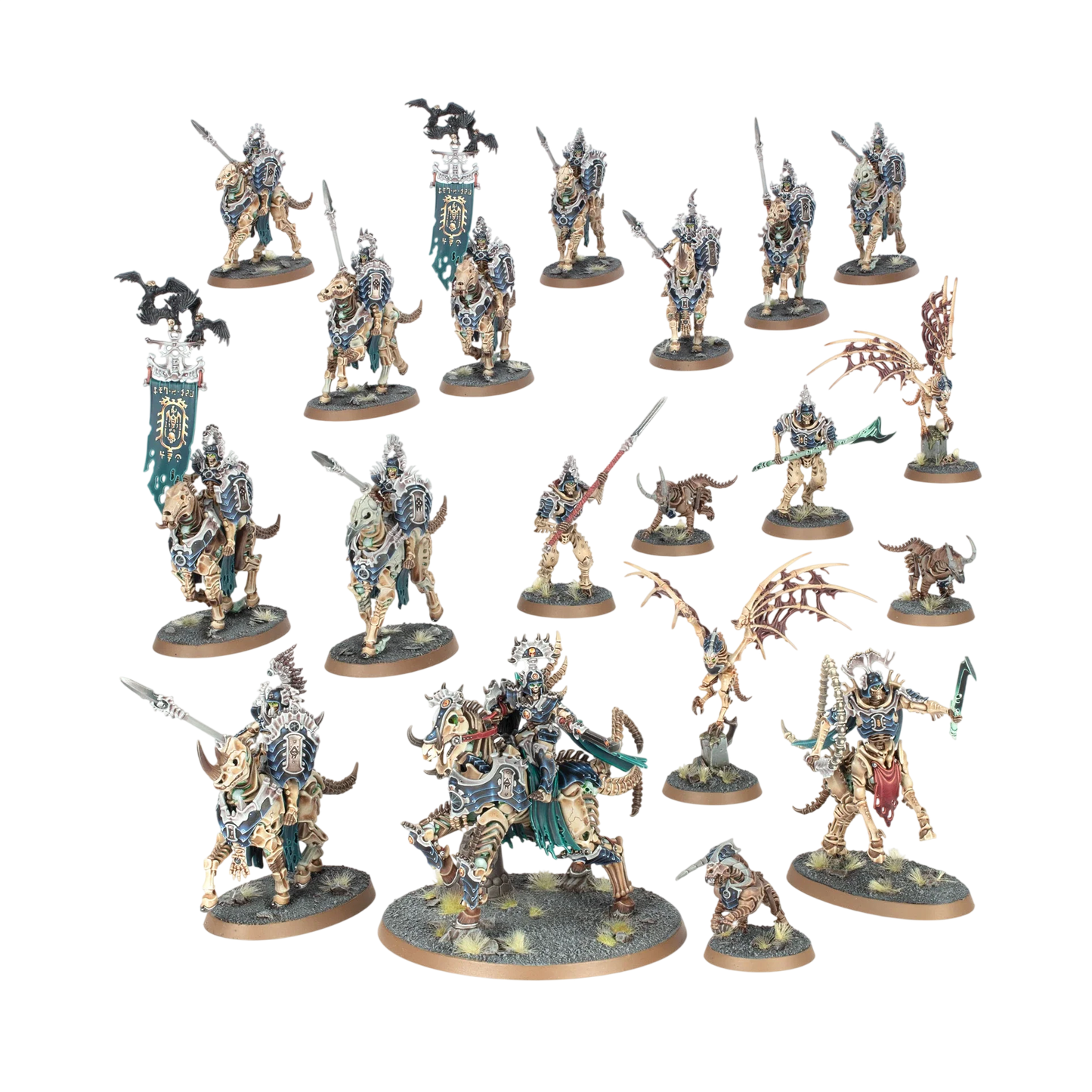 Spearhead: Ossiarch Bonereapers – Kavalos Vanguard (Unpainted) (Assembled)