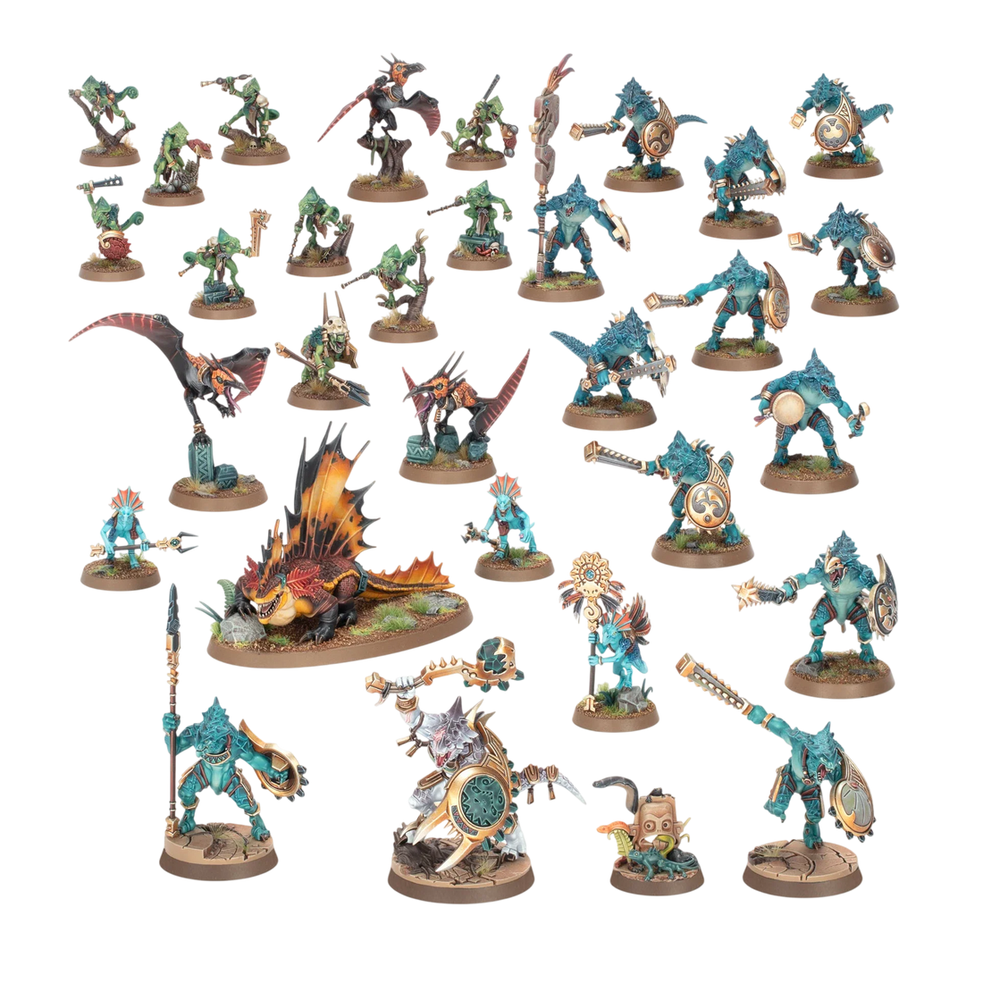 Spearhead: Seraphon – Sunblooded Prowlers (Custom Painted) (Assembled)
