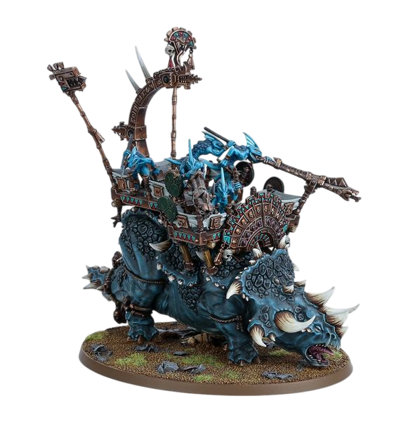 Stegadon with Skink Chief (Custom Painted) (Assembled)