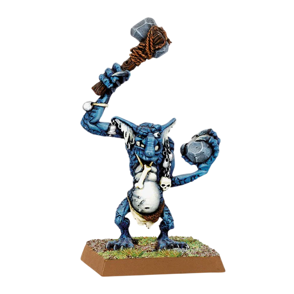 Stone Troll with Axe & Rock (Custom Painted) (Assembled)