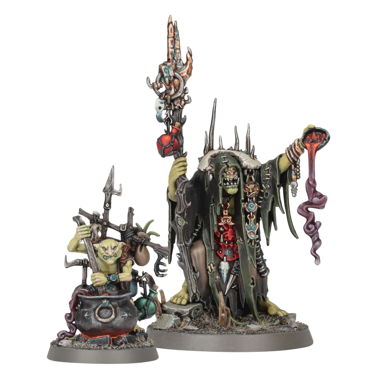 Swampcalla Shaman with Pot-grot (Unpainted) (Assembled)