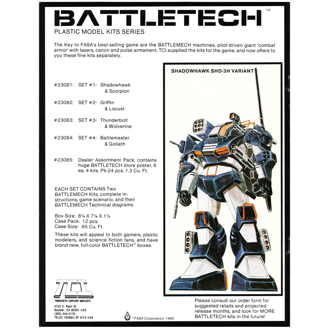 TCI Model Sets (Custom Painted) (Assembled)