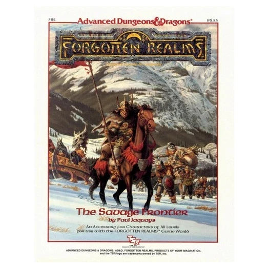 The Savage Frontier FR5 (Advanced Dungeons & Dragons : Forgotten Realms, No 9233) (1988)