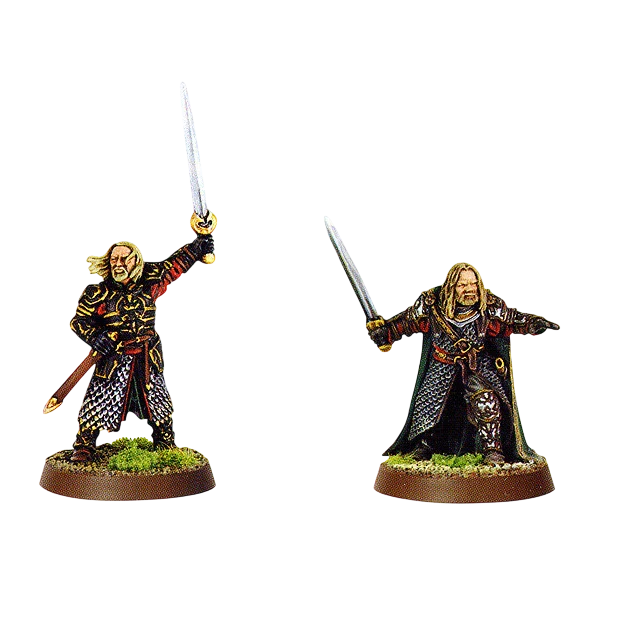 Théoden & Gamling (Helm's Deep) (Unpainted) (Assembled)