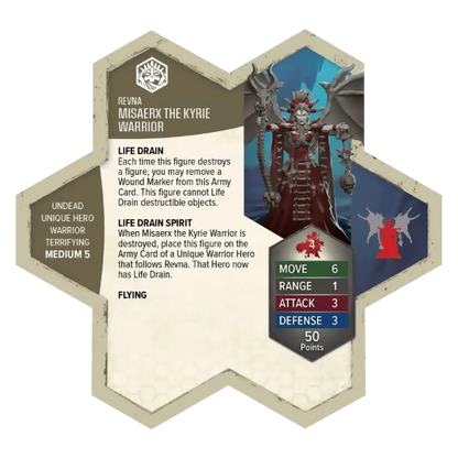 Misaerx the Kyrie Warrior Custom Painted Miniature's Army Card From Heroscape Master Set: Age of Annihilation on Wargame Trader