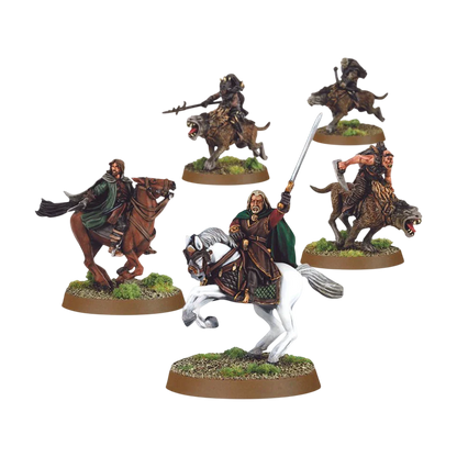 Warg Attack (5 figures) (Unpainted) (Assembled)