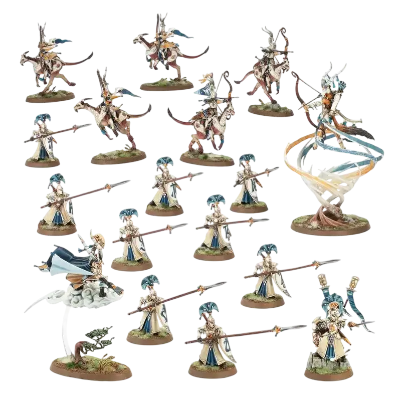 Spearhead: Lumineth Realm-lords – Hurakan Vanguard (Unpainted) (Assembled)