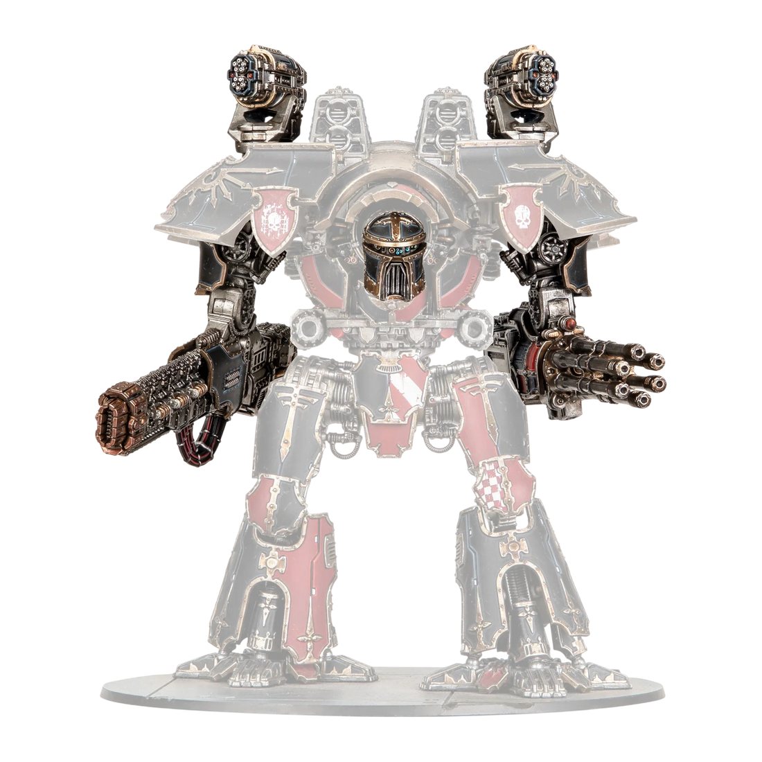 Warlord Titan Weapons: Volkite Destructor, Macro-Gatling Blaster, Graviton Ruinator, and Vulcan Mega-Bolter Array (Custom Painted) (Assembled)