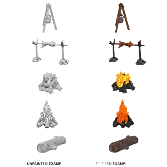 WizKids Deep Cuts: Camp Fire & Sitting Log (Custom Painted)