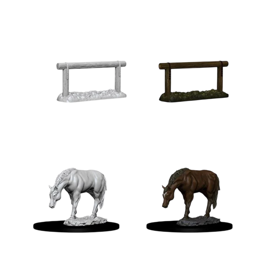 WizKids Deep Cuts: Horse & Hitch (Unpainted)