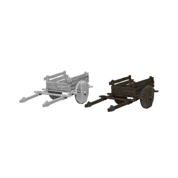 WizKids Deep Cuts Unpainted Miniatures: 2 Wheel Cart (Unpainted)