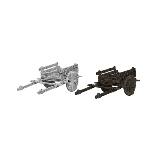 WizKids Deep Cuts Unpainted Miniatures: 2 Wheel Cart (Unpainted)
