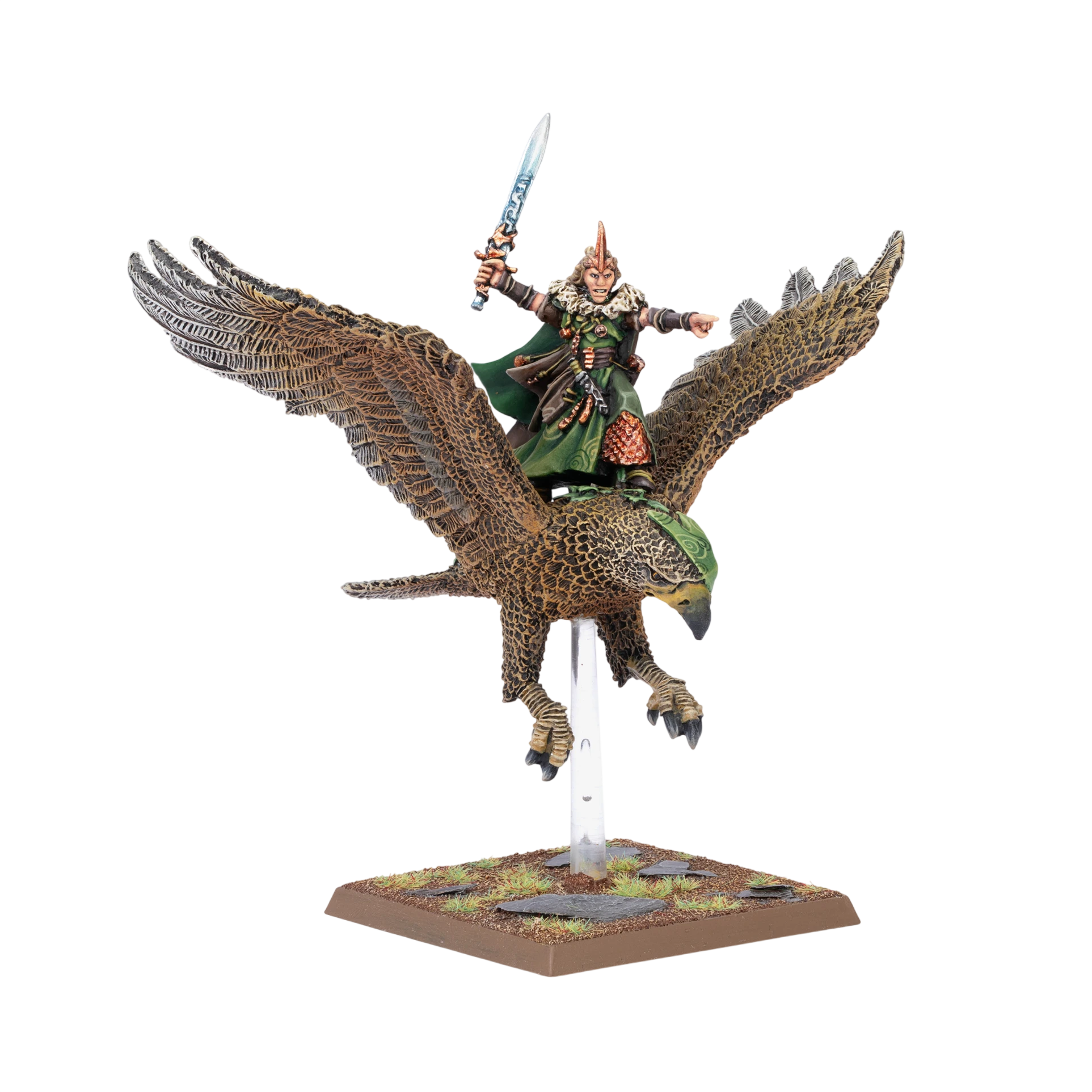 Wood Elf Noble on Great Eagle (Custom Painted) (Assembled) from Warhammer: The Old World
