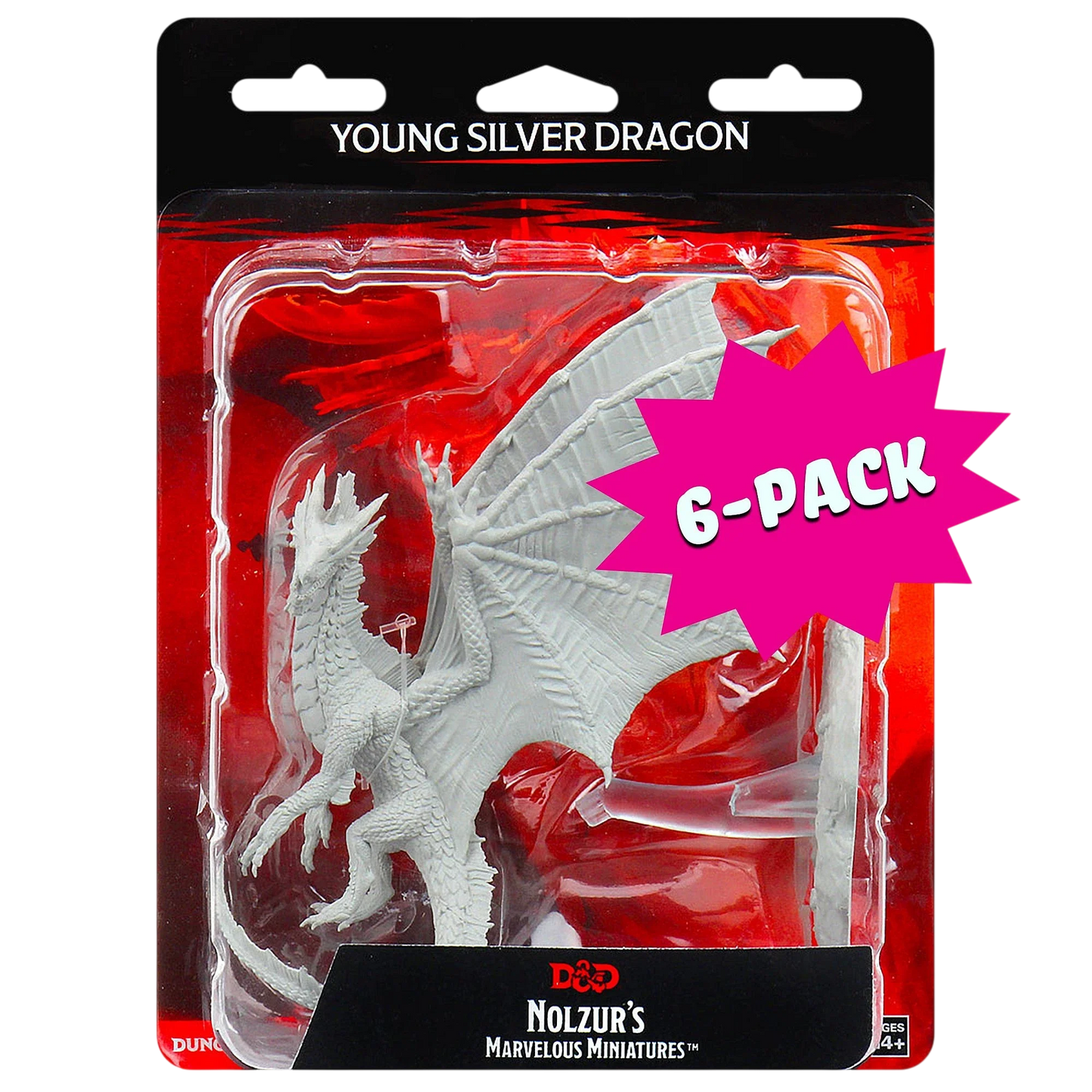 Young Silver Dragon (Bundle of 6) (Custom Painted)