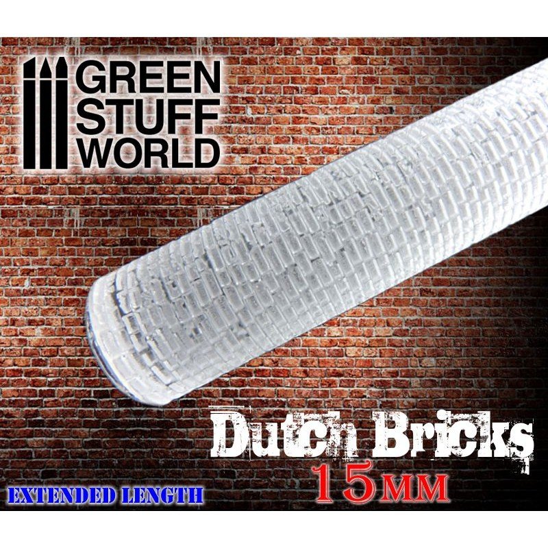 Green Stuff World Rolling Pin – Dutch Bricks 15mm 1626 - Cobbco