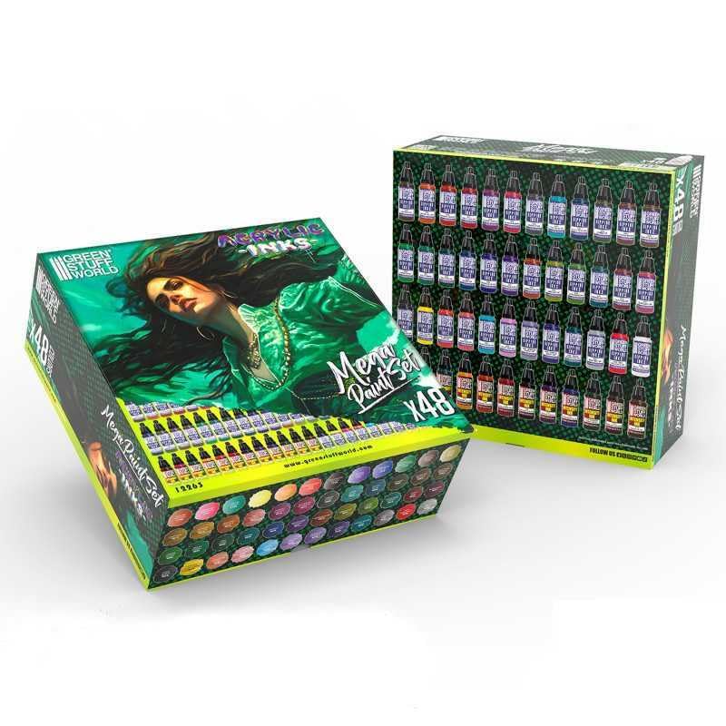Green Stuff World Acrylic Dipping Ink and Contrast Mega Paint Set - 12263 - Cobbco