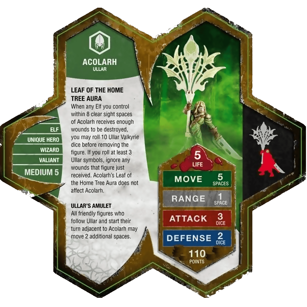 Acolarh (Ullar's Flag Bearer) Army Card From Heroscape Expansion Set: Crest of the Valkyrie (Wave 5.5) on Wargame Trader