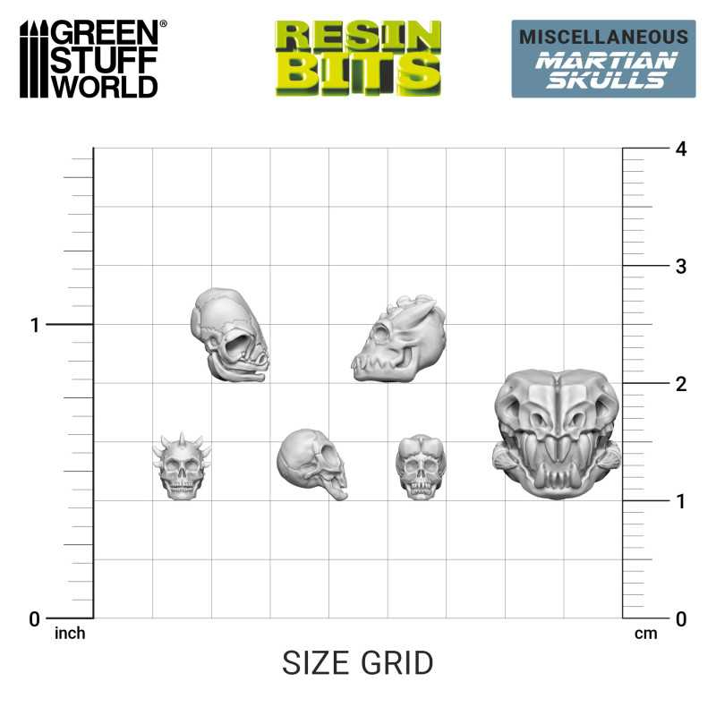 Green Stuff World Diorama Accessories Alien Skull Set Resin Kit Molded 3102