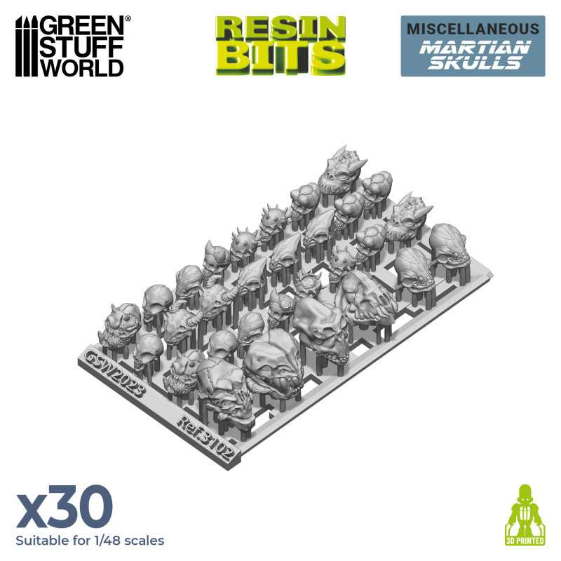 Green Stuff World Diorama Accessories Alien Skull Set Resin Kit Molded 3102