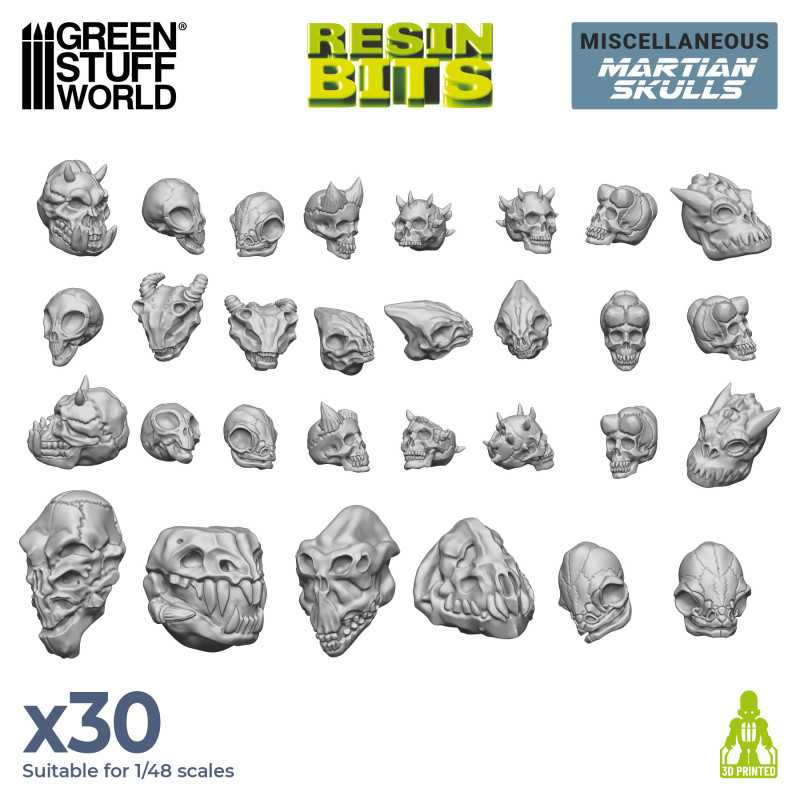 Green Stuff World Diorama Accessories Alien Skull Set Resin Kit Molded 3102