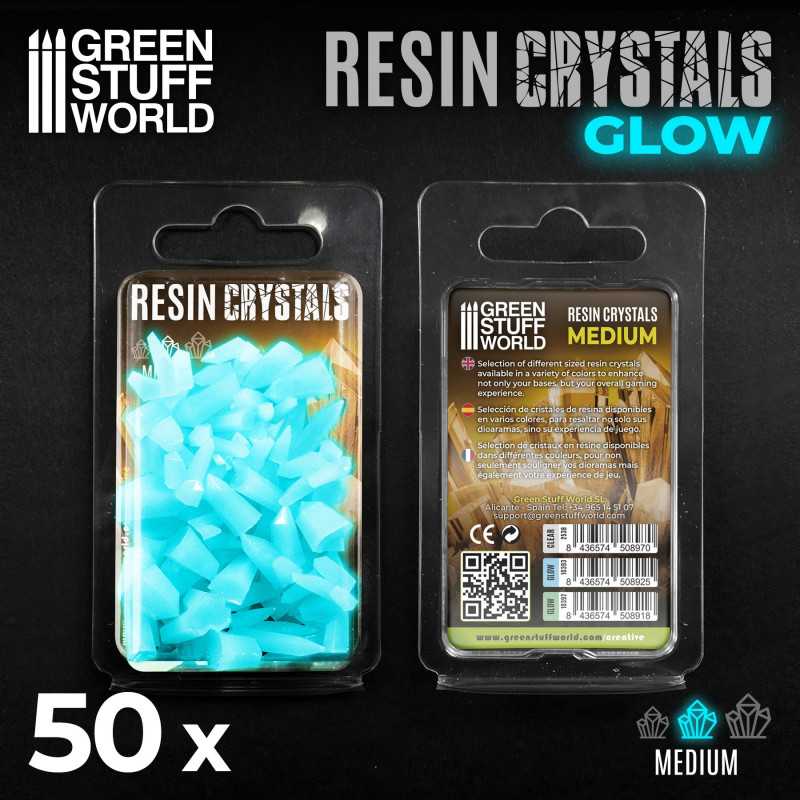 Green Stuff World for Models & Miniatures Aqua Turquoise Glow Resin Crystals – Medium 10393