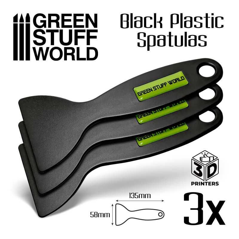 Green Stuff World for Models & Miniatures Black Plastic Spatulas for 3D Printer 3097