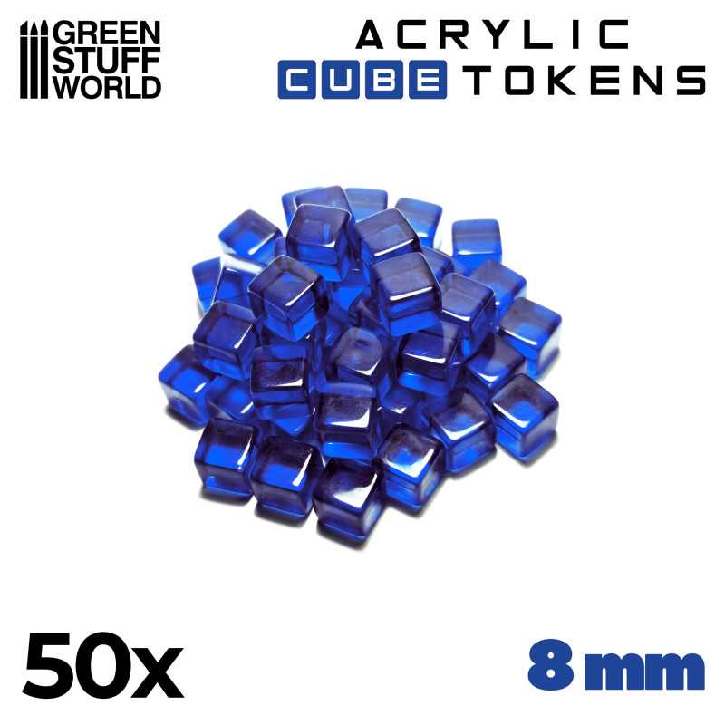 Green Stuff World for Models & Miniatures Blue Cube tokens 8mm 3789 - Cobbco