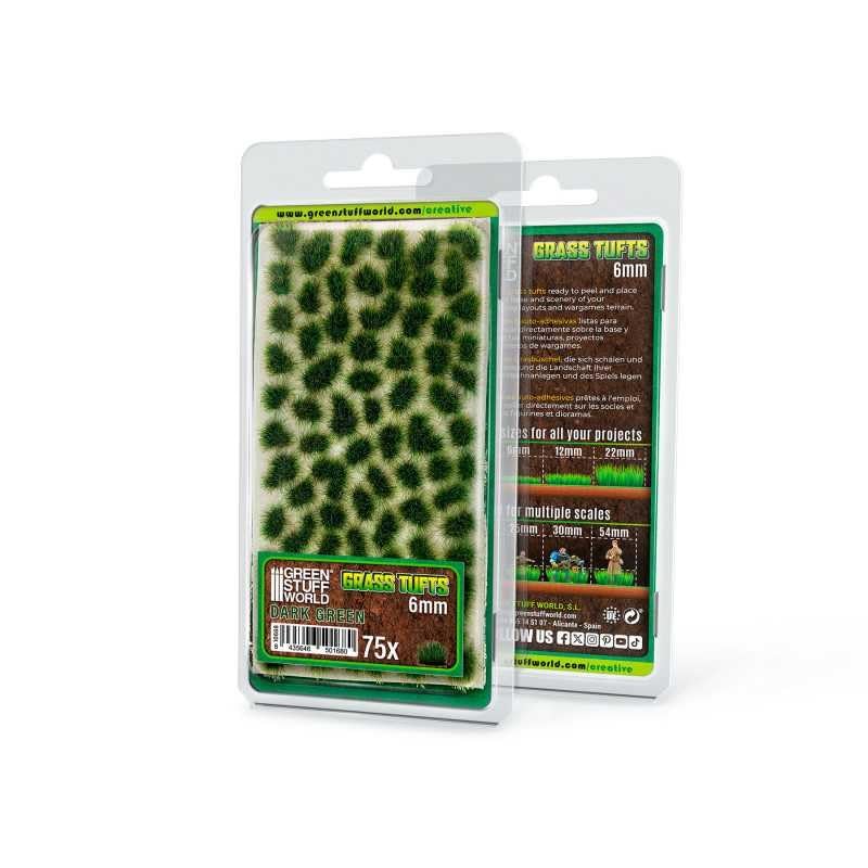 Green Stuff World Static Grass Tufts 6 mm - Dark Green - 10668 - Cobbco