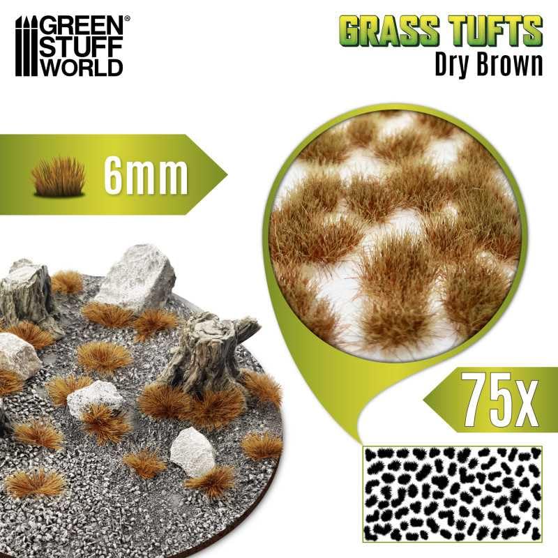 Green Stuff World Static Grass Tufts 6 mm - Dry Brown - 10672 - Cobbco