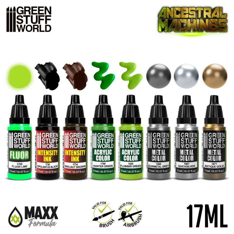 Green Stuff World for Models & Miniatures Paint Set Ancestral Machines 12252 - Cobbco