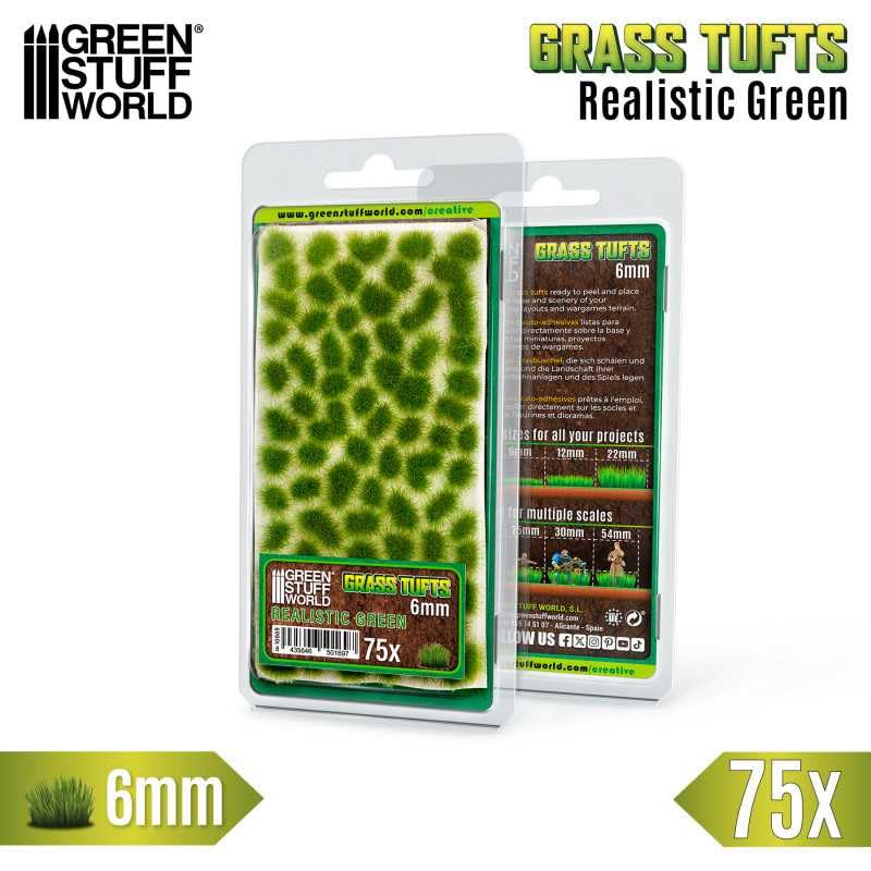 Green Stuff World Static Grass Tufts 6 mm - Realistic Green - 10669