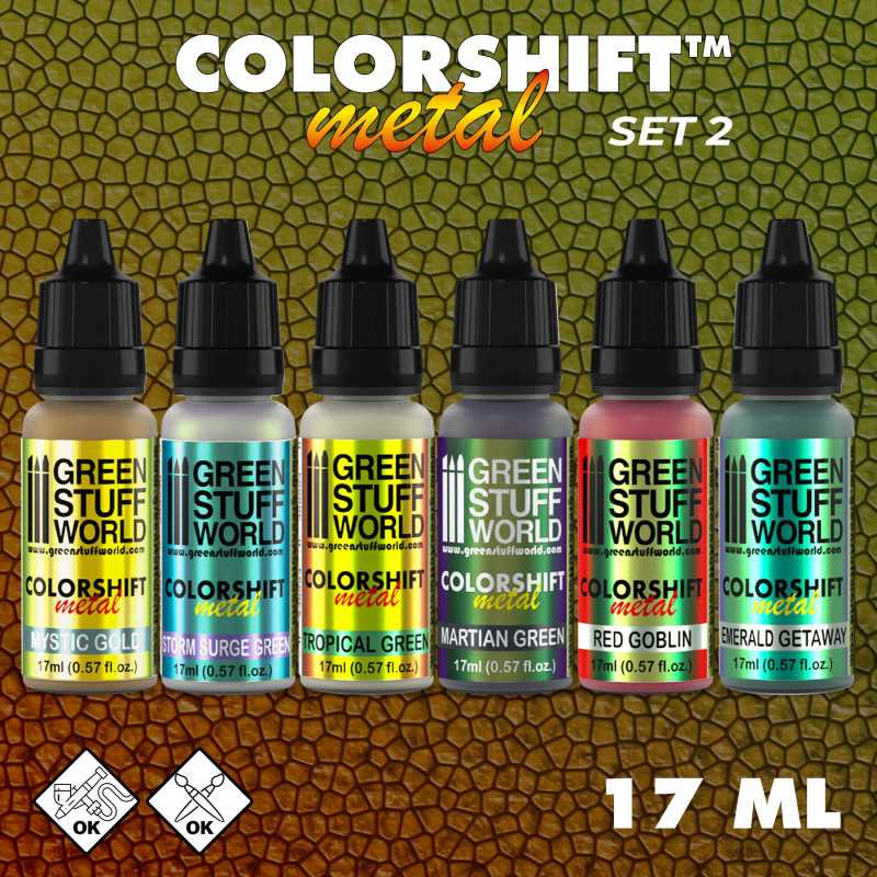 Green Stuff World for Models and Miniatures Chameleon Acrylic Paint Set 2 (9341) - Cobbco