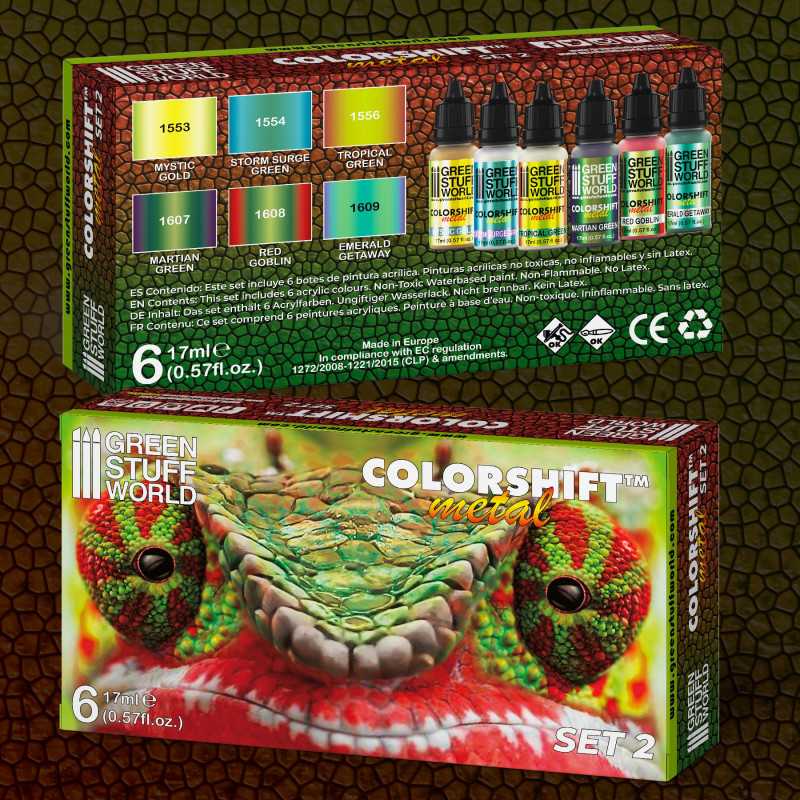 Green Stuff World for Models and Miniatures Chameleon Acrylic Paint Set 2 (9341) - Cobbco