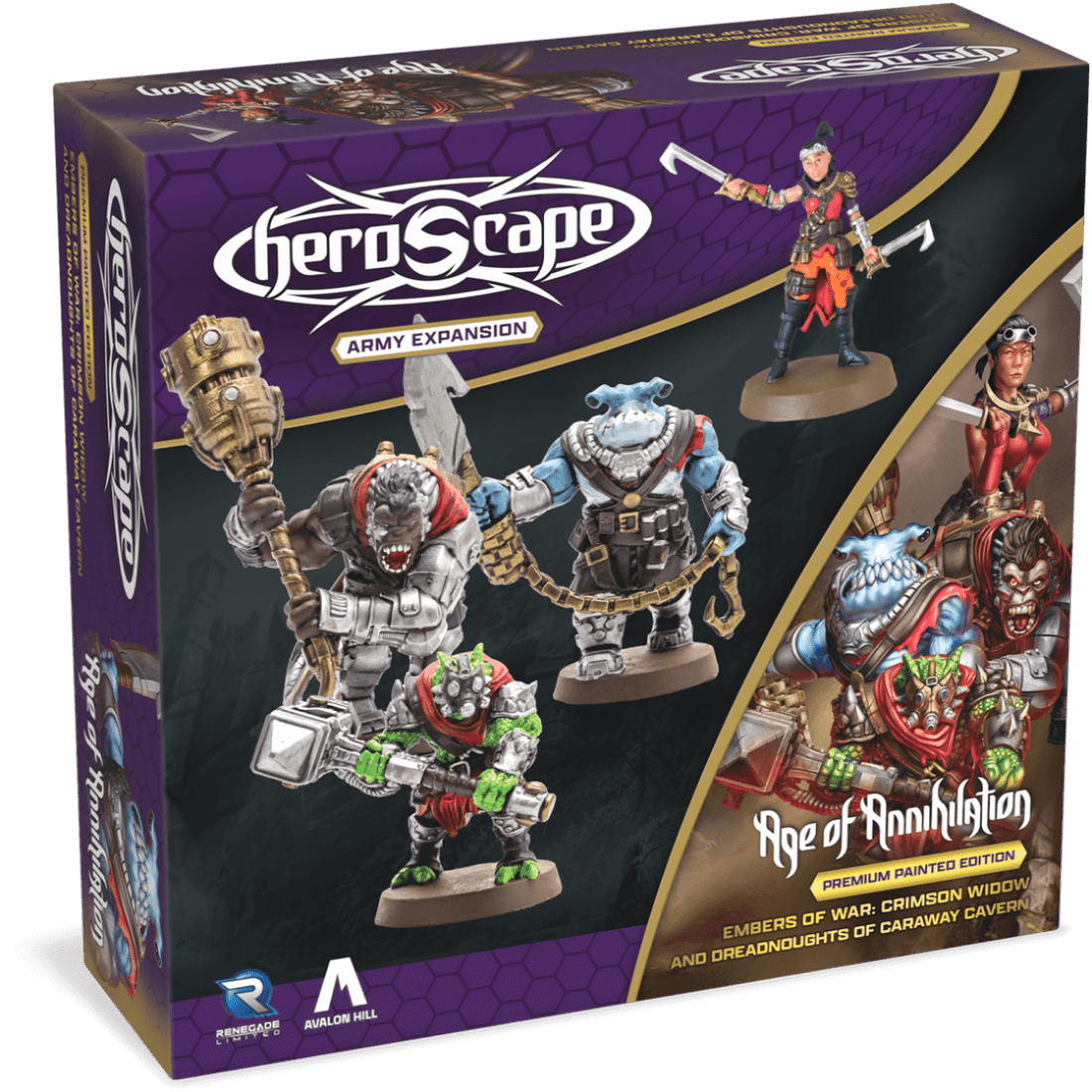 Crimson Widow & Dreadnoughts of Caraway Cavern Army Expansion (Embers of War) (Prepainted) (New in Box) from Heroscape