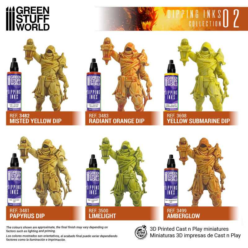 Green Stuff World Paint Set 11694 - Dipping Ink Contrast Paint Collection 02 - Cobbco