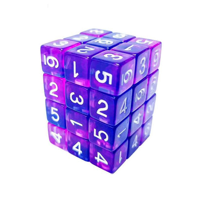 Green Stuff World D6 12mm Dice - Clear Blue/Purple 3384