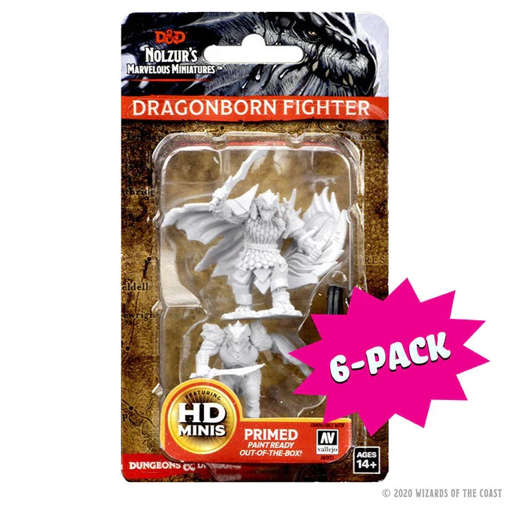 Dragonborn Male Fighter (Bundle of 6) (Unpainted)