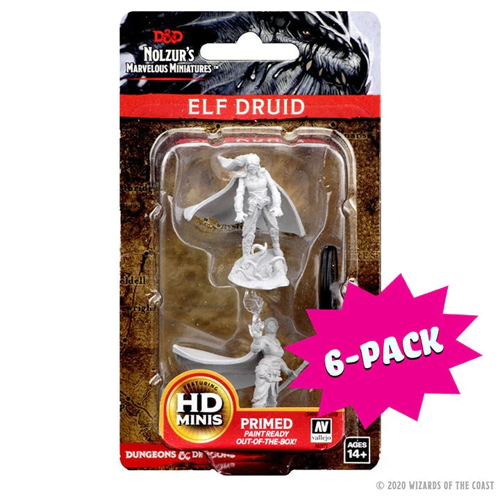 Elf Female Druid (Bundle of 6) (Unpainted)