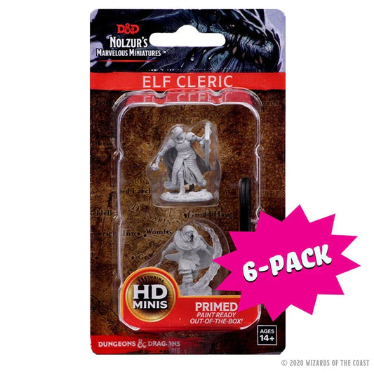 Elf Male Cleric (Bundle of 6) (Unpainted)