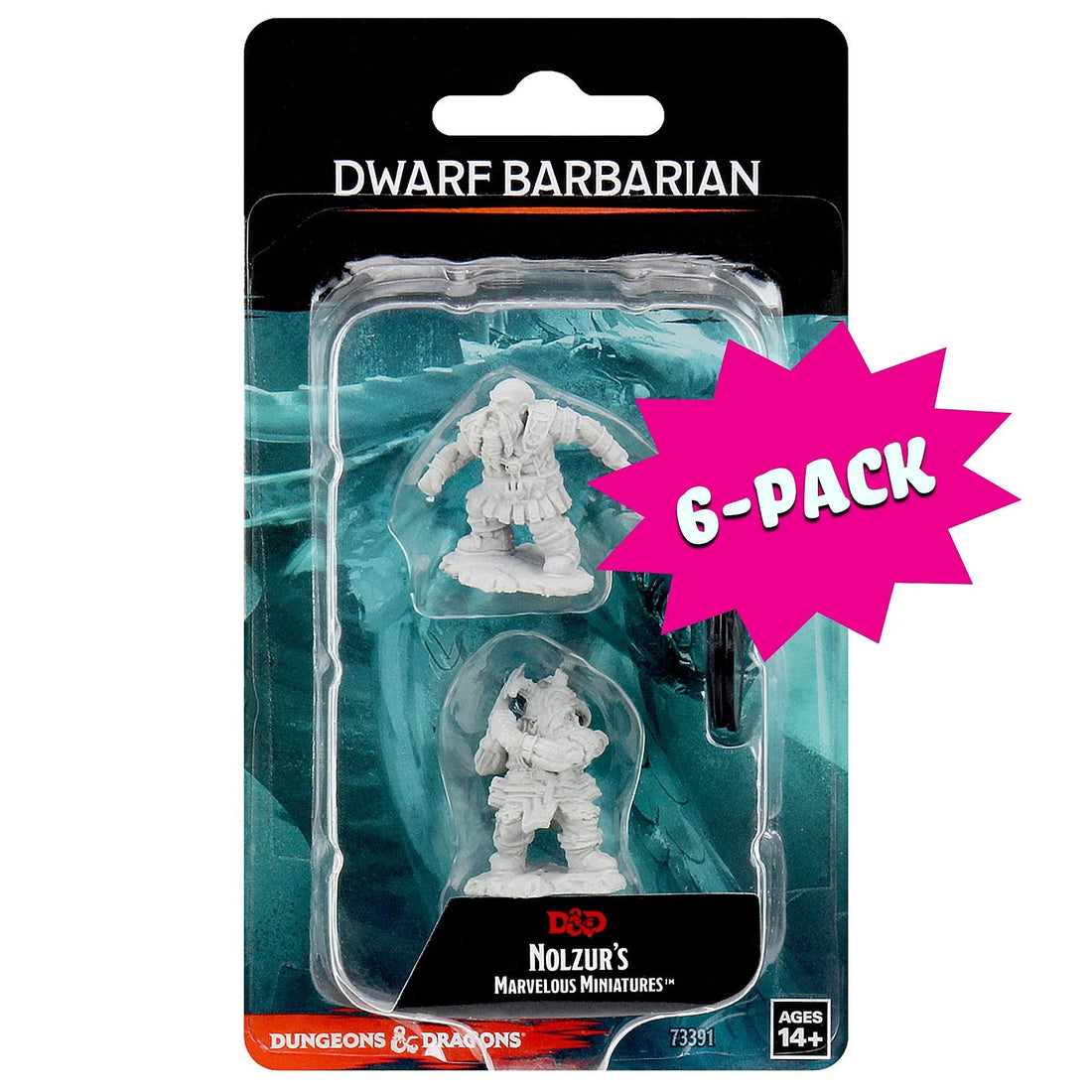 Male Dwarf Barbarian (Bundle of 6) (Unpainted)