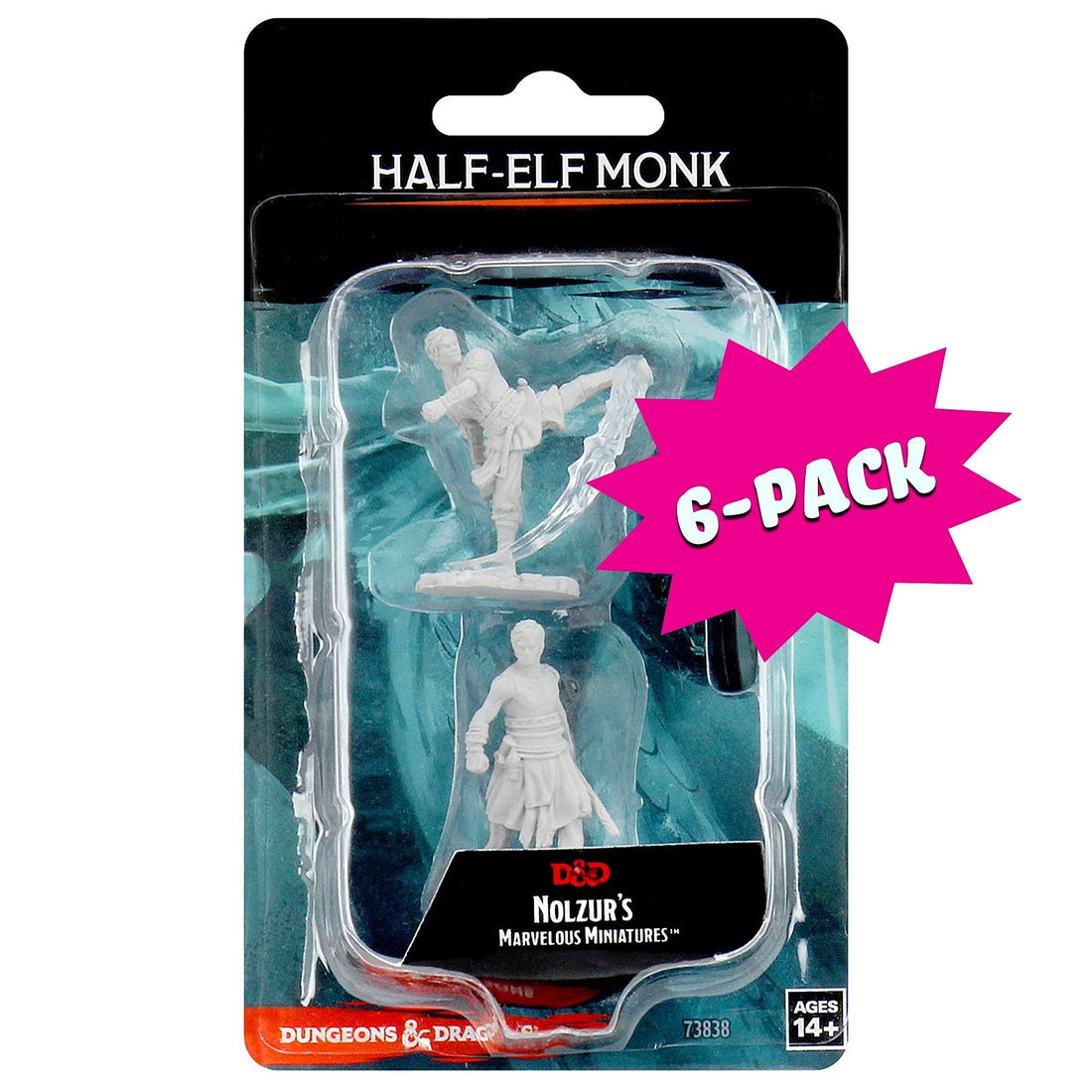 Male Half-Elf Monk (Bundle of 6) (Custom Painted)