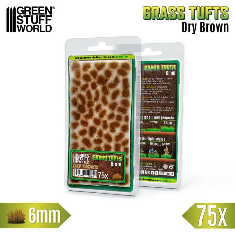Green Stuff World Static Grass Tufts 6 mm - Dry Brown - 10672 - Cobbco