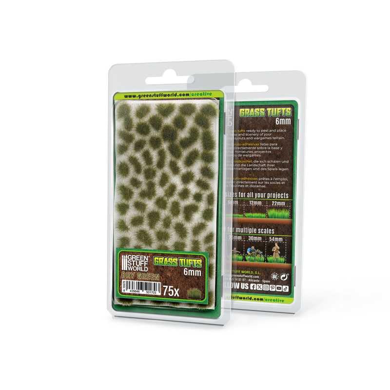 Green Stuff World Static Grass Tufts 6 mm - Dry Green - 10670 - Cobbco