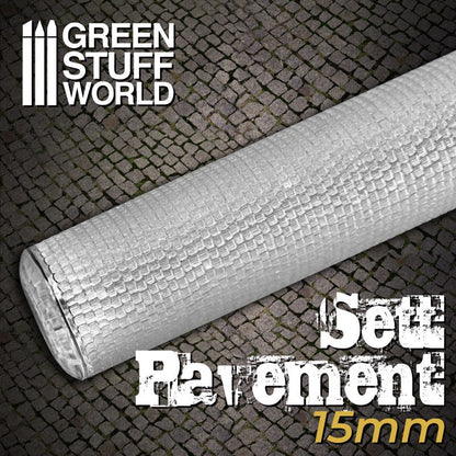 Green Stuff World Rolling Pin Sett Pavement 15mm 2410