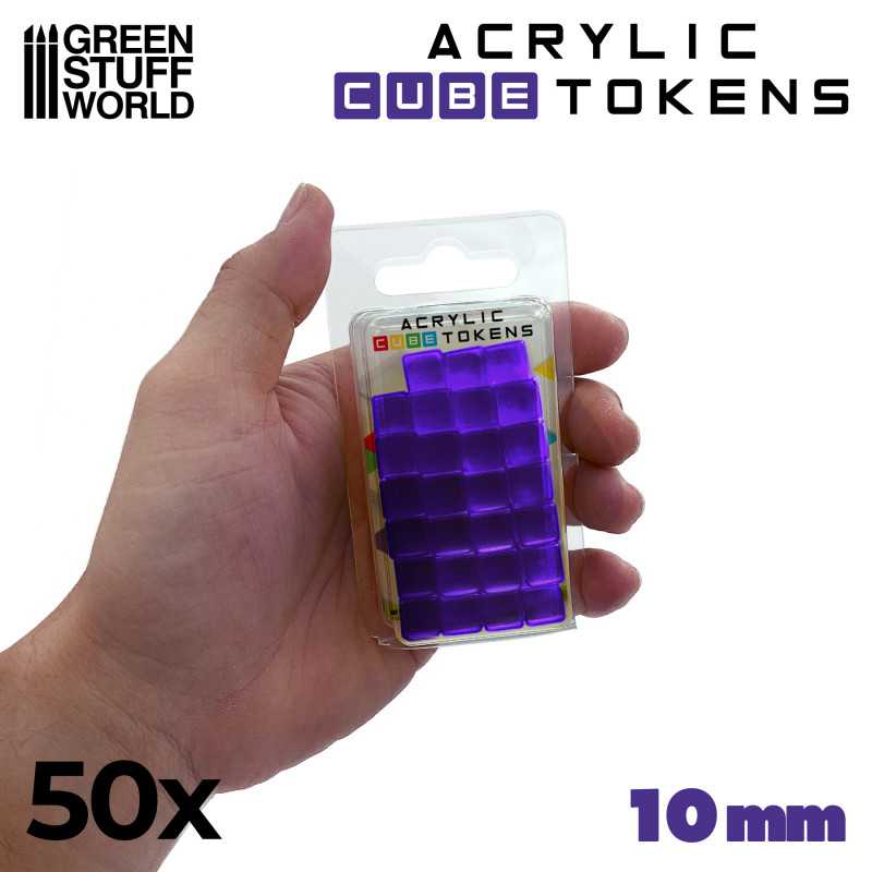 Green Stuff World Gaming Tokens x50 - Purple Cubes 10mm 3785 - Cobbco